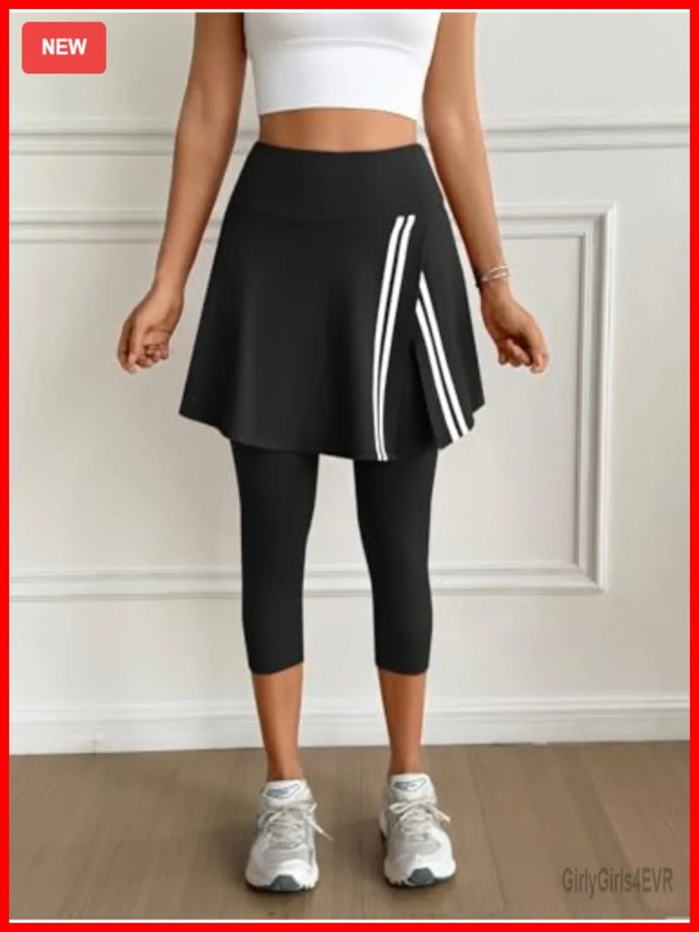 Women's Athletic Skort with Capri Leggings & Pockets for Tennis Golf Pickleball